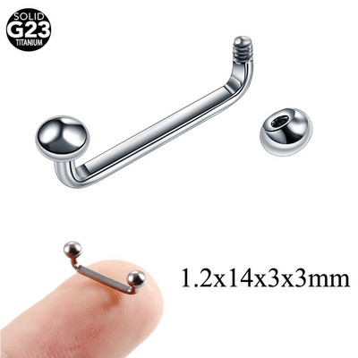 10db/tétel G23 titán felületű súlyzó csavaros labdával Micro dermális horgony piercing porc fülbevaló Tragus testékszer