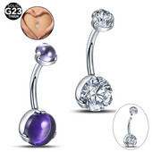 1PC G23 Titanium Prong Zircon Curbat Barbell Inele pentru burtică 14G Inele pentru buton pentru buric Filet intern Piercing pentru burtă Sexy Femei Fete