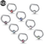 1 db Titanium Gem Ear Septum Helix piercingek Orrkarika gyűrű CBR Daith Conch Rook Piercingek Tragus Septum Mellbimbó Piercingek Ékszerek