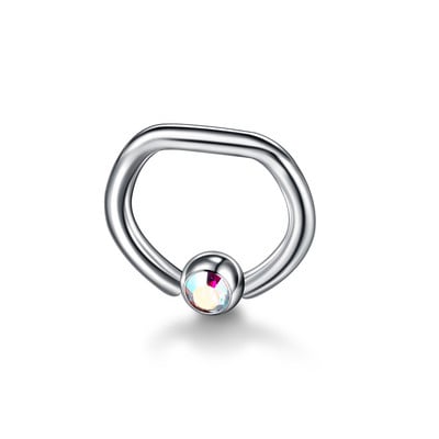 1 db Titanium Gem Ear Septum Helix piercingek Orrkarika gyűrű CBR Daith Conch Rook Piercingek Tragus Septum Mellbimbó Piercingek Ékszerek