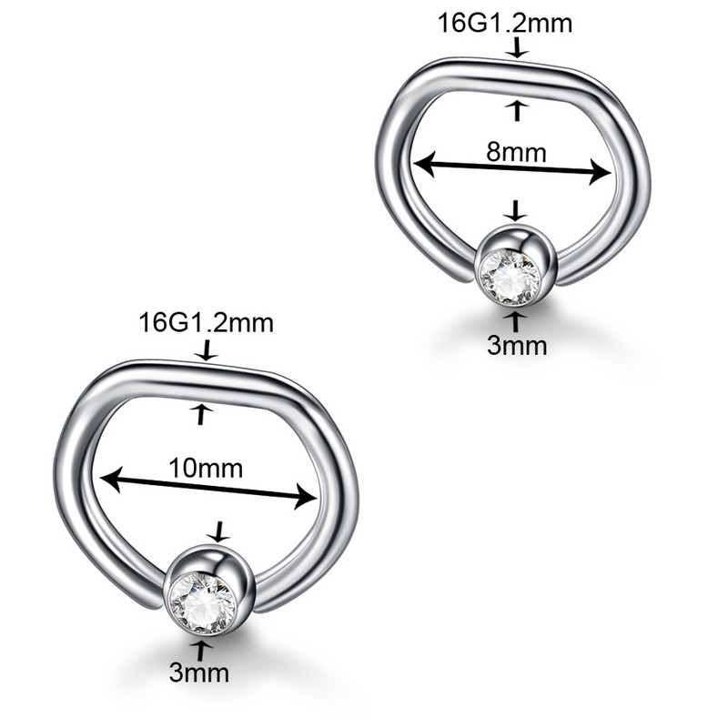 1 db Titanium Gem Ear Septum Helix piercingek Orrkarika gyűrű CBR Daith Conch Rook Piercingek Tragus Septum Mellbimbó Piercingek Ékszerek