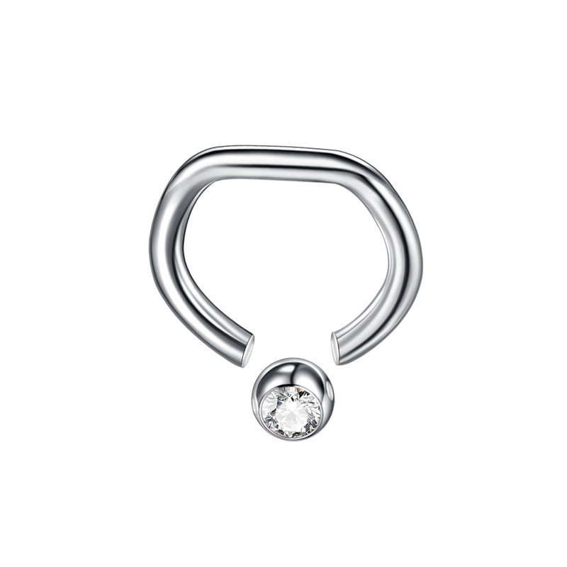 1 db Titanium Gem Ear Septum Helix piercingek Orrkarika gyűrű CBR Daith Conch Rook Piercingek Tragus Septum Mellbimbó Piercingek Ékszerek