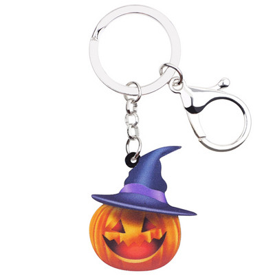 Bonsny Acrilic Halloween Pălărie Nebună Dovleac Breloc Breloc Bijuterii Noutăți Pentru Femei Fete Doamne Brelocuri Poșete Cadou Adolescenți