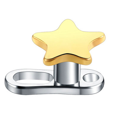 1PC titan mixt stea inimă rotundă CZ bijuterie stil ancoră dermică top și bază piercing piele scafandru piercing suprafață bijuterii fete sexy