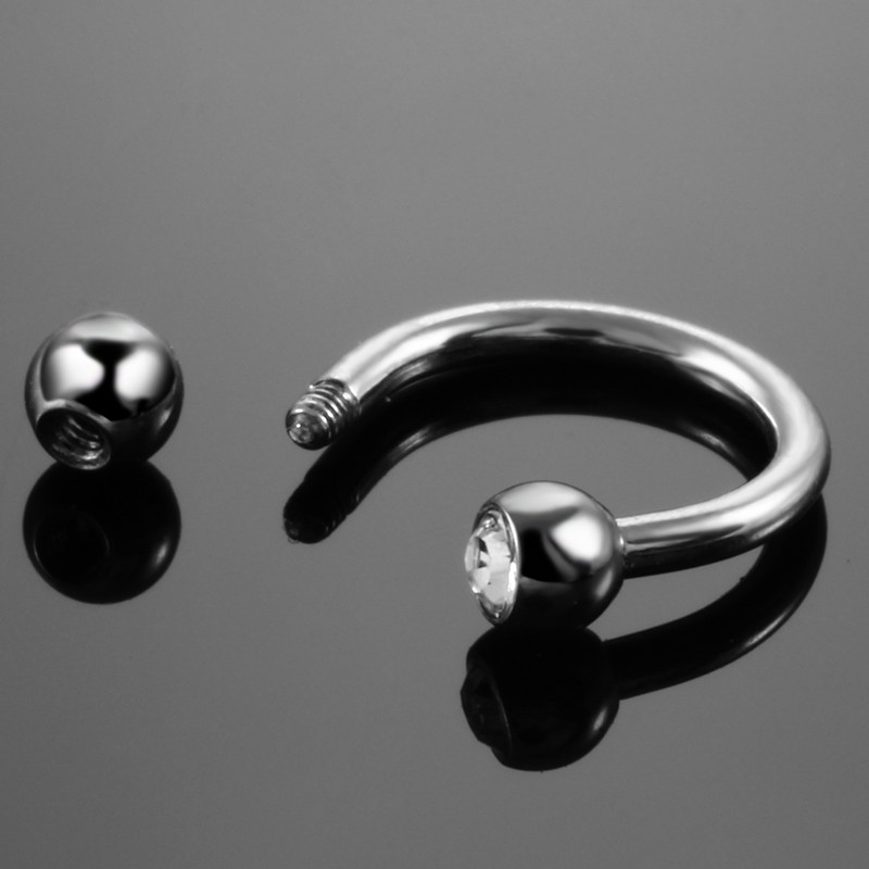 10 DB G23 titán patkógyűrű piercing kristály fül Tragus porc szemöldök ajakgyűrű orr szeptum karika gyűrűk piercing ékszer