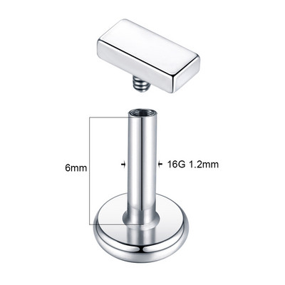 1PC Титанов кръст Labret пръстен за устни Nariz Stud Pircing вътрешна резба Conch обеца хрущял Helix Oreja пиърсинг бижута 16G