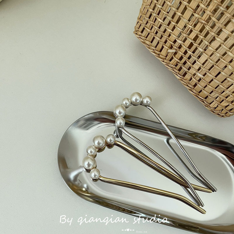 2021 Agrafe de păr cu perle în formă de U Mânere Furci din aliaj simplu Instrument de coafat Agrafe Nouă decorare pentru îmbrăcămintea de îndoire magică