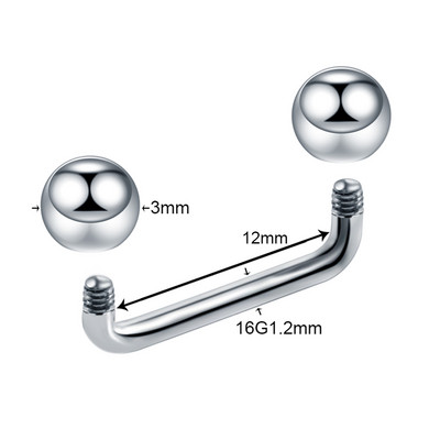 1PC Titan 16G 14G Filet extern și intern Bar de suprafață Barbell industrial CZ Micro Dermal Ancore Piercing inel Bijuterii sexy