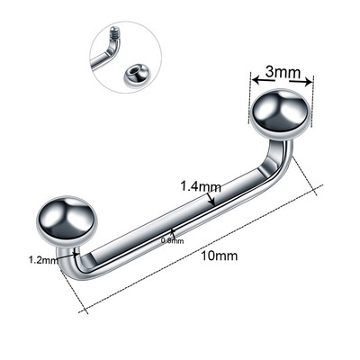 1PC Titan 16G 14G Filet extern și intern Bar de suprafață Barbell industrial CZ Micro Dermal Ancore Piercing inel Bijuterii sexy