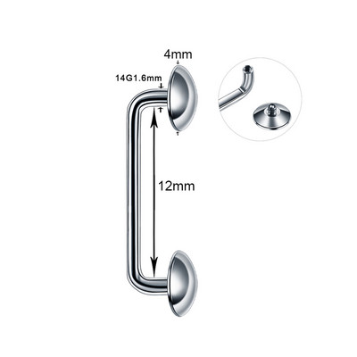 1PC Titan 16G 14G Filet extern și intern Bar de suprafață Barbell industrial CZ Micro Dermal Ancore Piercing inel Bijuterii sexy