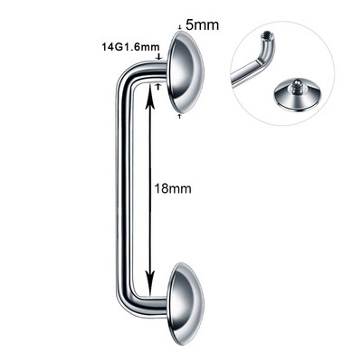 1PC Titan 16G 14G Filet extern și intern Bar de suprafață Barbell industrial CZ Micro Dermal Ancore Piercing inel Bijuterii sexy