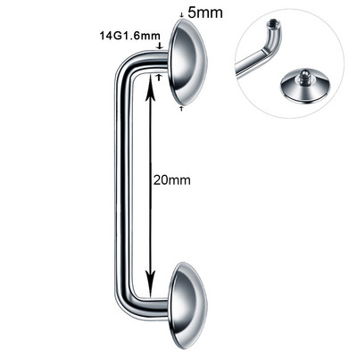 1PC Titan 16G 14G Filet extern și intern Bar de suprafață Barbell industrial CZ Micro Dermal Ancore Piercing inel Bijuterii sexy