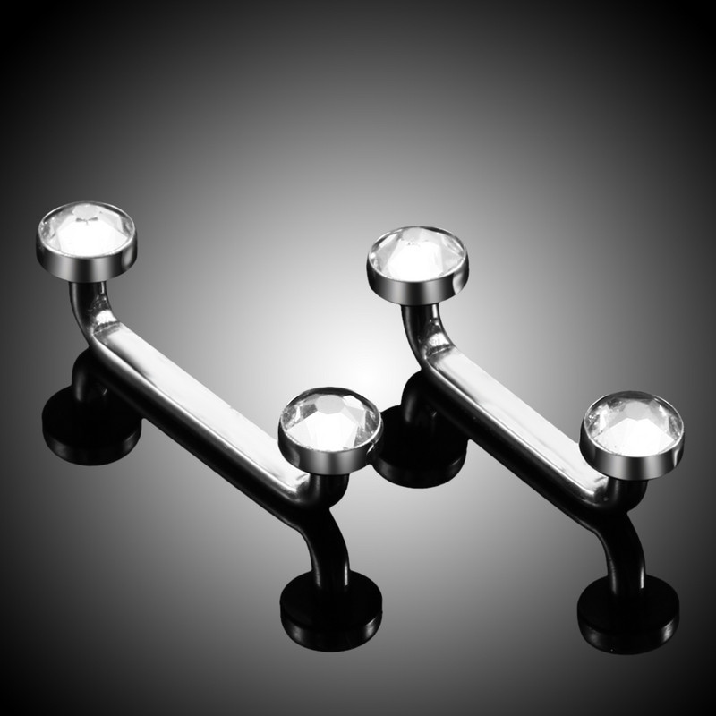 1PC Titan 16G 14G Filet extern și intern Bar de suprafață Barbell industrial CZ Micro Dermal Ancore Piercing inel Bijuterii sexy