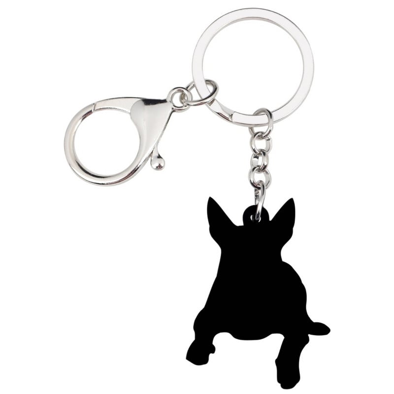 Bonsny akril Amerikai Pit Bull Terrier Kutya Kulcstartó Kulcstartó Gyűrűk Aranyos Állat Ékszerek Női Lányoknak Kézitáska Bűbájok Tömeges