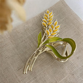 2022, moda coreeană, gheare de păr, aur, grâu, agrafe de păr din aliaj elegante, agrafe, accesorii pentru păr pentru femei, fete