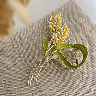 2022, moda coreeană, gheare de păr, aur, grâu, agrafe de păr din aliaj elegante, agrafe, accesorii pentru păr pentru femei, fete