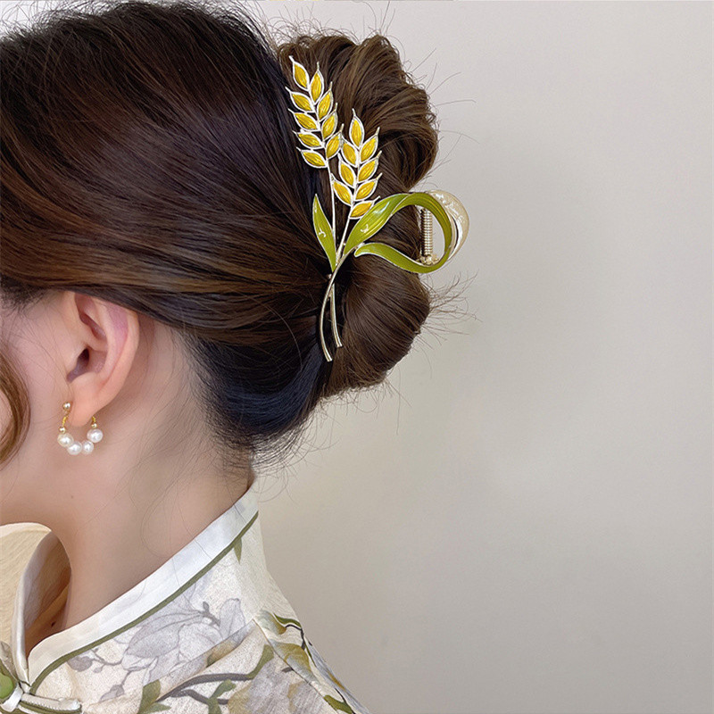 2022, moda coreeană, gheare de păr, aur, grâu, agrafe de păr din aliaj elegante, agrafe, accesorii pentru păr pentru femei, fete