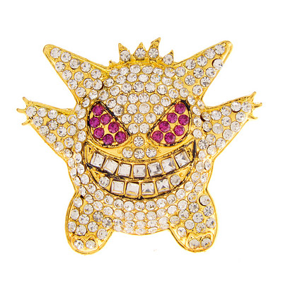 CINDY XIANG Broșă cu strass Rock Devil Femei și bărbați Pin 2 culori disponibile Accesorii pentru haine de înaltă calitate