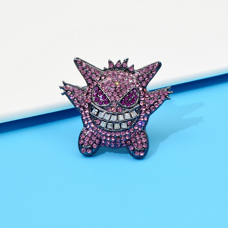 CINDY XIANG Broșă cu strass Rock Devil Femei și bărbați Pin 2 culori disponibile Accesorii pentru haine de înaltă calitate