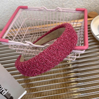 Seria roz Bentite cu burete căptușite pentru femei Bentițe de păr subțiri și late pentru fete Cerc de păr prințesă Benzi de modă Accesorii pentru acoperirea capului