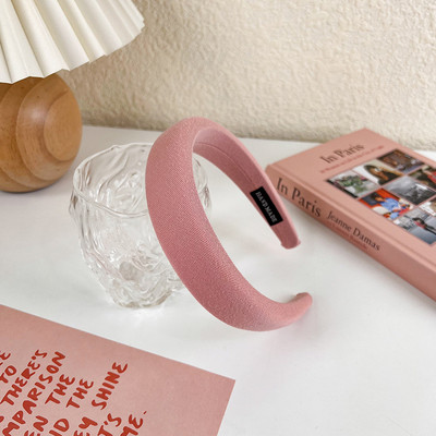 Seria roz Bentite cu burete căptușite pentru femei Bentițe de păr subțiri și late pentru fete Cerc de păr prințesă Benzi de modă Accesorii pentru acoperirea capului