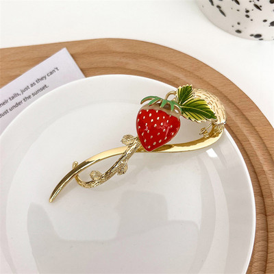 2022 de vară drăguț căpșuni agrafe de păr fetiță dulce un cuvânt clemă elegantă gheare de păr din metal accesorii de păr femei