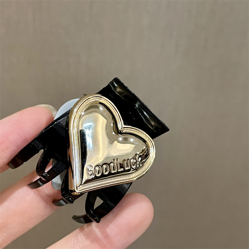 Gheare pentru păr din metal cu inimă de modă coreeană Accesorii pentru păr pentru femei Agrafe de păr înalte din coadă de cal Grab Clip Barette pentru fată