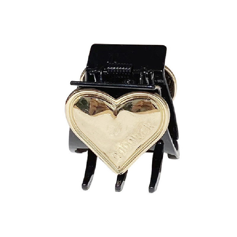 Gheare pentru păr din metal cu inimă de modă coreeană Accesorii pentru păr pentru femei Agrafe de păr înalte din coadă de cal Grab Clip Barette pentru fată