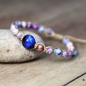 Ръчно изработени бижута Направи си сам Гривни с талисмани от естествен камък Плетени гривни с струни Цветна бохемска гривна за приятелство за жени