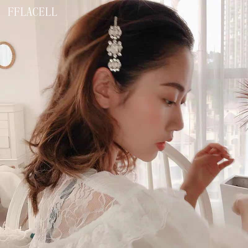 2020 Coreea agrafe de păr cu cristal strălucitor stil simplu agrafe laterale geometrice agrafe de păr cu strasuri accesorii de păr pentru fete