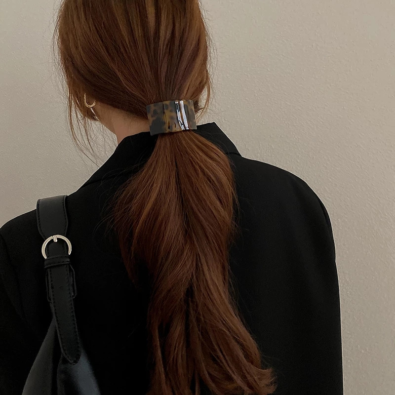 FFLACELL, la modă, retro, acetat, colorat, geometric, curbat, imprimeu leopard, cap elastic, frânghie, accesorii de păr pentru femei, fete