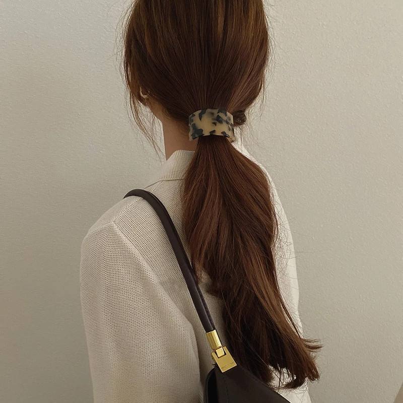 FFLACELL, la modă, retro, acetat, colorat, geometric, curbat, imprimeu leopard, cap elastic, frânghie, accesorii de păr pentru femei, fete