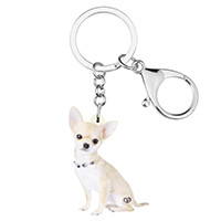 Bonsny acrilic drăguț Chihuahua breloc breloc breloc original animal de companie breloc bijuterii pentru femei copii cadou pungă brelocuri