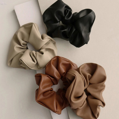 FFLACEL őszi téli bőr nagy elasztikus hajpántok Scrunchies vintage egyszínű fejpántok hajkiegészítők