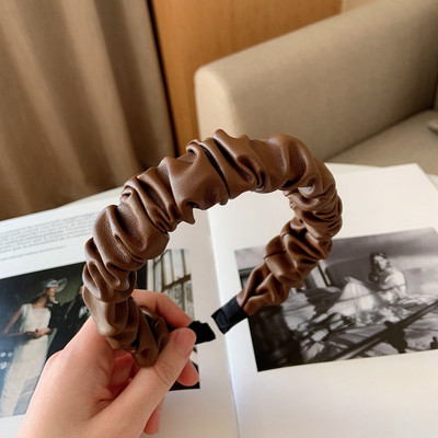 FFLACEL őszi téli bőr nagy elasztikus hajpántok Scrunchies vintage egyszínű fejpántok hajkiegészítők