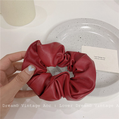 FFLACEL őszi téli bőr nagy elasztikus hajpántok Scrunchies vintage egyszínű fejpántok hajkiegészítők