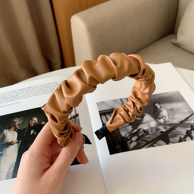FFLACEL őszi téli bőr nagy elasztikus hajpántok Scrunchies vintage egyszínű fejpántok hajkiegészítők