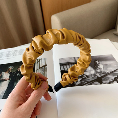 FFLACEL őszi téli bőr nagy elasztikus hajpántok Scrunchies vintage egyszínű fejpántok hajkiegészítők