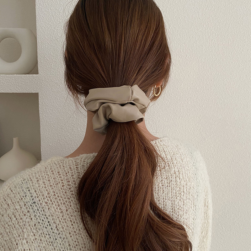 FFLACEL őszi téli bőr nagy elasztikus hajpántok Scrunchies vintage egyszínű fejpántok hajkiegészítők
