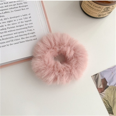 2 buc/lot Fată Bomboane Imitație Păr de iepure Scrunchies Scrunchie Păr Scrunchie Faux Blan Inel Păr Accesorii de păr de pluș pentru femei