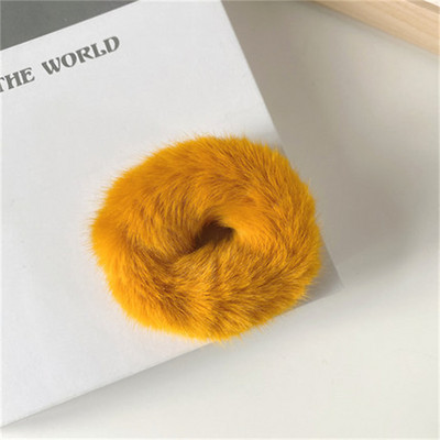 2 buc/lot Fată Bomboane Imitație Păr de iepure Scrunchies Scrunchie Păr Scrunchie Faux Blan Inel Păr Accesorii de păr de pluș pentru femei