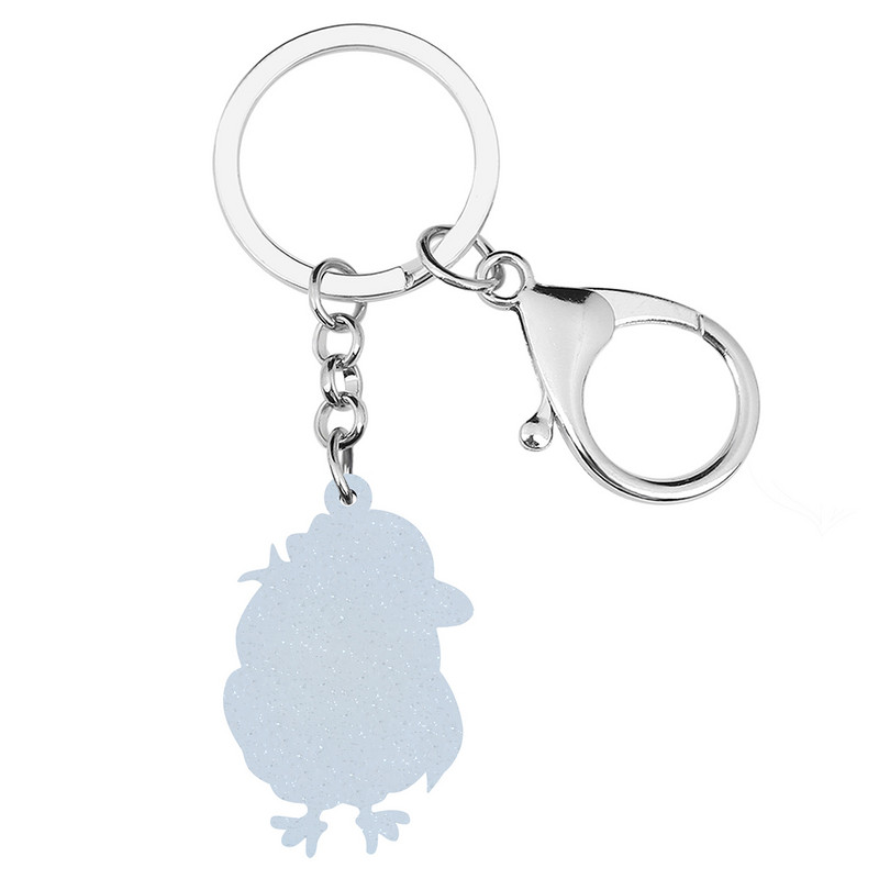 BONSNY Acrilic Drăguț Albastru Ochi Mari Bufniță Păsări Breloc Trendy Poșeta Auto Breloc Inel Bijuterii Pentru Femei Adolescente Fete Charms Cadouri