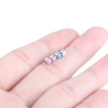 1PC Titanium Opal Dermal Anchor Top Piercings Skin Diver Surface Piercing Opal Lip Bars Retainer Tragus Stud Earring Piercings