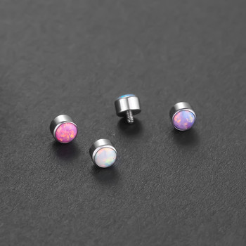 1PC Titanium Opal Dermal Anchor Top Piercings Skin Diver Surface Piercing Opal Lip Bars Retainer Tragus Stud Earring Piercings