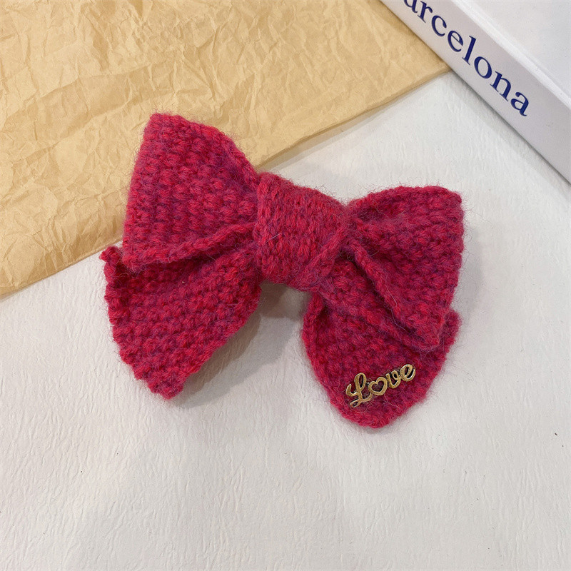 Fată dulce tricotată din lână ac de păr femei fundă panglică primăvară clemă tochiură 2022 iarnă nouă modă accesorii de păr cu fundă drăguță