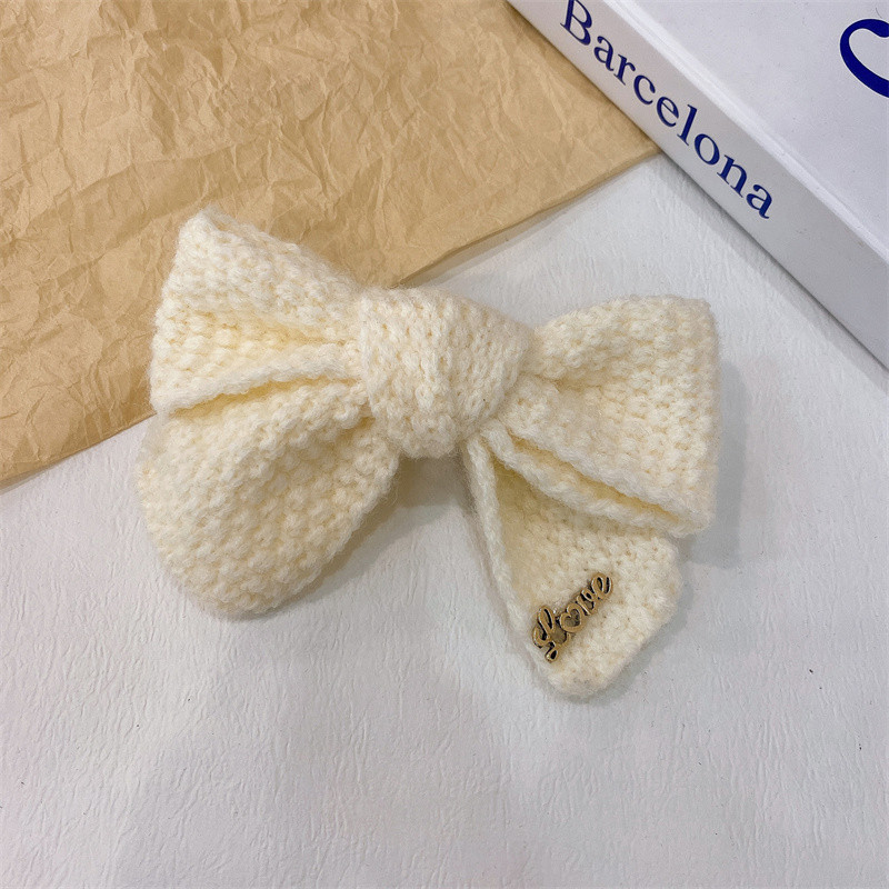 Fată dulce tricotată din lână ac de păr femei fundă panglică primăvară clemă tochiură 2022 iarnă nouă modă accesorii de păr cu fundă drăguță