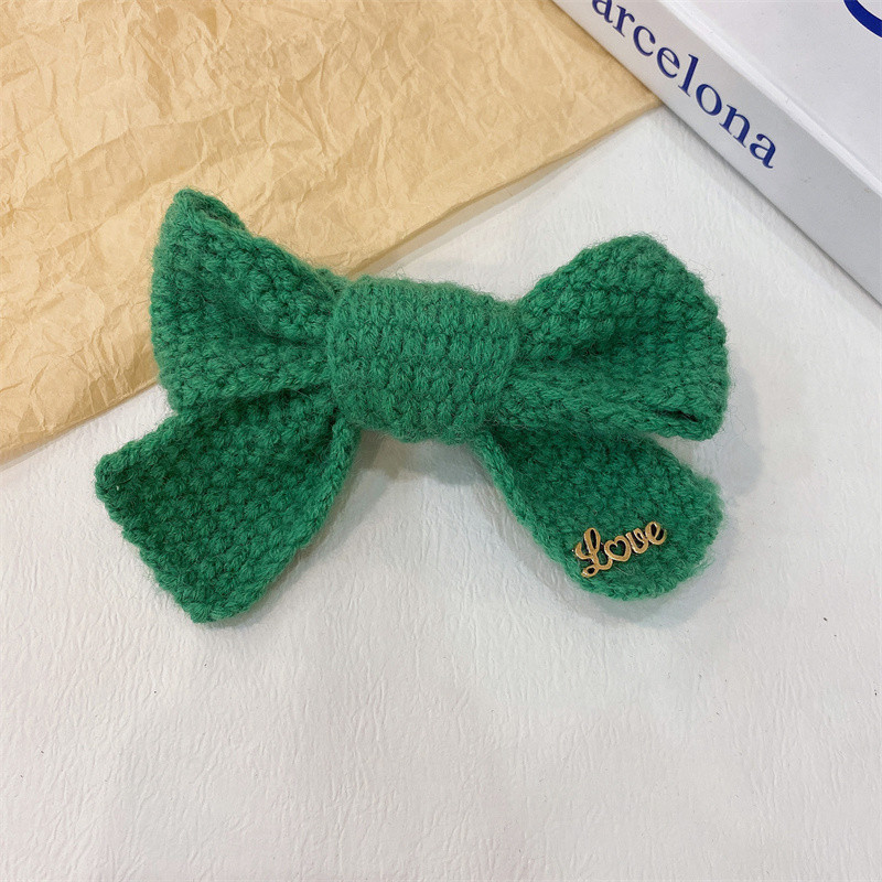 Fată dulce tricotată din lână ac de păr femei fundă panglică primăvară clemă tochiură 2022 iarnă nouă modă accesorii de păr cu fundă drăguță