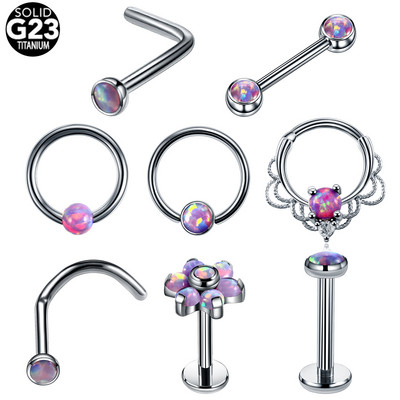 1PC Титаниев Opal38 CBR Ухо Tragus Helix хрущял Пиърсинг Опал Нос Винт пръстени Преграда Clicker Daith Обеца Labret Бижута