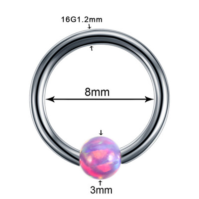 1 db titán opál38 CBR fül Tragus Helix porc piercingek opál orr csavaros gyűrűk Septum Clicker Daith fülbevaló Labret ékszer
