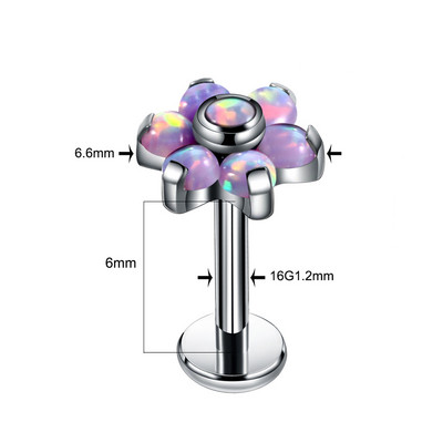 1 db titán opál38 CBR fül Tragus Helix porc piercingek opál orr csavaros gyűrűk Septum Clicker Daith fülbevaló Labret ékszer